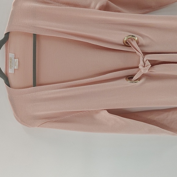 Coco Bleu Pink Long Sleeve Tie Knit Cardigan Size Medium - Picture 2 of 8